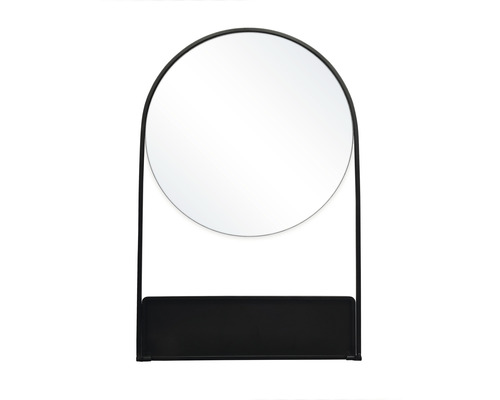 Rund spegel med förvaringshylla för badrum och vardagsrum