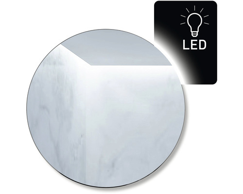 Spegel med belysning AMIRRO Ambiente Ronde 60 cm rund dagsljusvit LED IP44 LED-märkning för ljuskällor