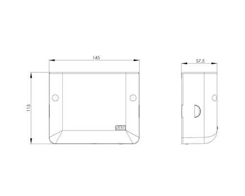 Teknisk ritning av en SFA liten pumpstation med måttangivelser