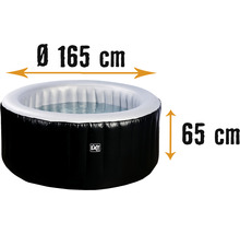 Uppblåsbar bubbelpool med måtten 165 centimeter i diameter och 65 centimeter i höjd