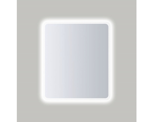 Spegel med belysning AMIRRO Moonlight Rounded 60x70 cm dagsljusvit LED IP44 Rektangulär spegel med LED-belysning för badrummet
