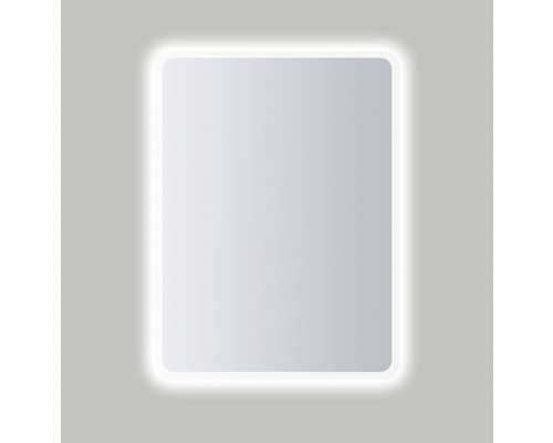 Spegel med belysning AMIRRO Moonlight Rounded 60x80 cm dagsljusvit LED IP44 Rektangulär spegel med LED-belysning