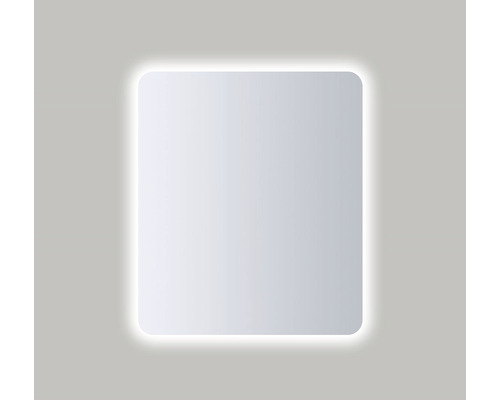 Spegel med belysning AMIRRO Ambiente Rounded 60x70 cm dagsljusvit LED IP44 Rektangulär spegel med rundade hörn och LED-belysning