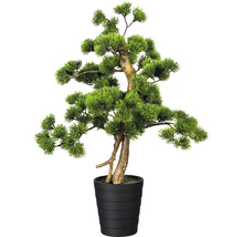Konstgjord Bonsai träd i svart kruka