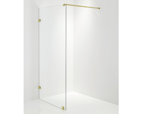 Duschvägg i glas med stödarm