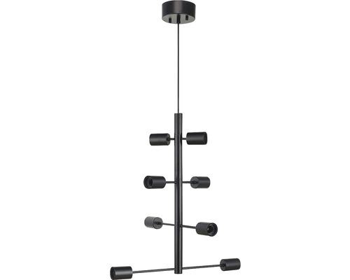 Svart hänglampa med sex lamphållare