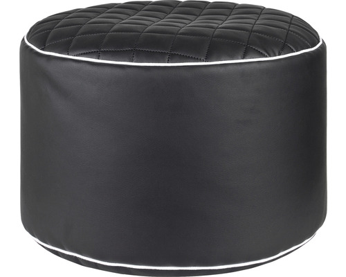 Rund vadderad pall med quiltad sits