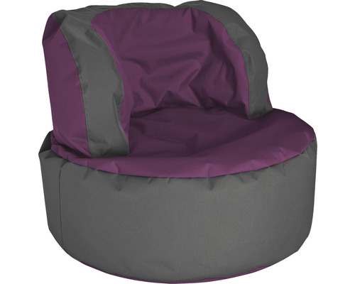 Sittsäck fåtölj Outdoor SITTING POINT Bebop Scuba ca 210L aubergine/grå 85x65cm Sittsäck fåtölj med ryggstöd
