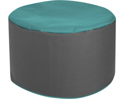 Sittpuff Outdoor SITTING POINT Dotcom Bebop Scuba ca 60L petrol/grå 50x30cm Rund sittpuff med överdrag