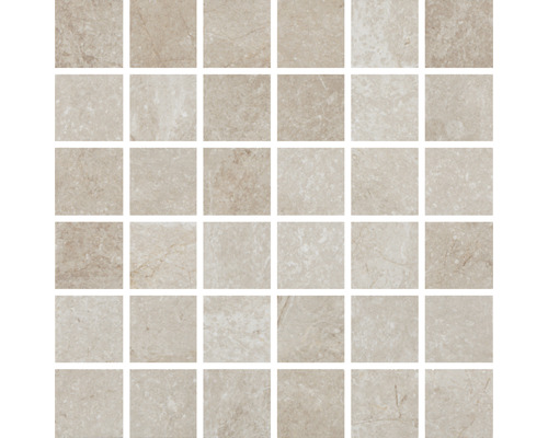 Mosaik keramik Wells sand beige polerad 30x30x1cm Fyrkantig mosaikplatta av stengods