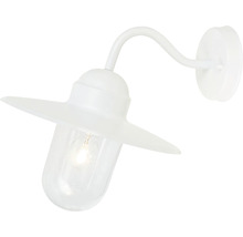 Vit yttervägglampa med klart lampglas