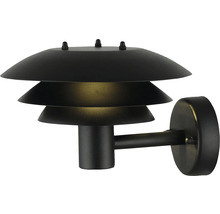 Svart vägglampa med trelagsskärm för utomhusbruk