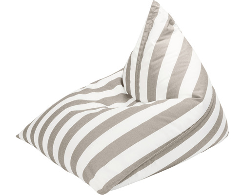Sittsäck Outdoor SITTING POINT Santorini Calypso ca 300L vit/taupe 110x115x90cm Randig sittsäck