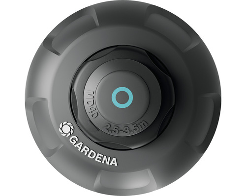 Gardena logotyp och regulator för trädgårdsspridare