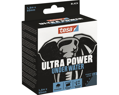 Tesa Ultra Power undervattensreparationsband, 1,5 meter gånger 50 millimeter, väderbeständigt och temperaturbeständigt