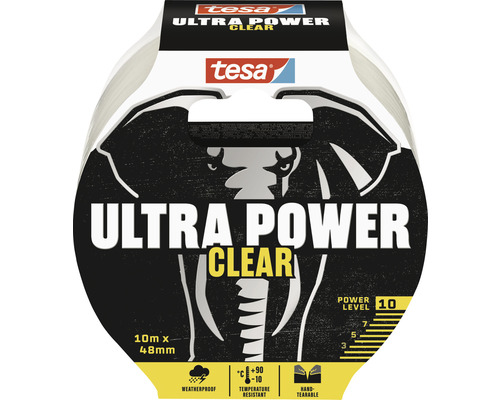 Ultra Power Clear Reparaturband TESA transparent 10 m x 48 mm Tesa Ultra Power Clear tejp, 10 meter x 48 millimeter