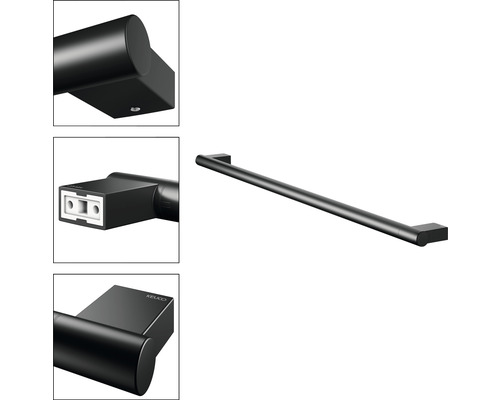 Svart handdukshängare för väggmontering