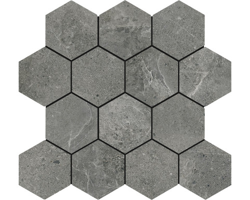 Mosaik Dolomiti Hexa antracit matt 29x27 cm
31D2K94639102 Sexkantig mosaikplatta av lergods