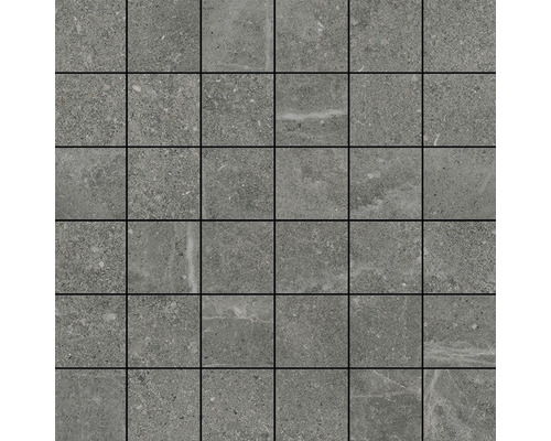 Mosaik Dolomiti antracit grå matt 30x30 cm
31D2B34639080 Kakelmönster med fyrkantiga, gråa stenplattor