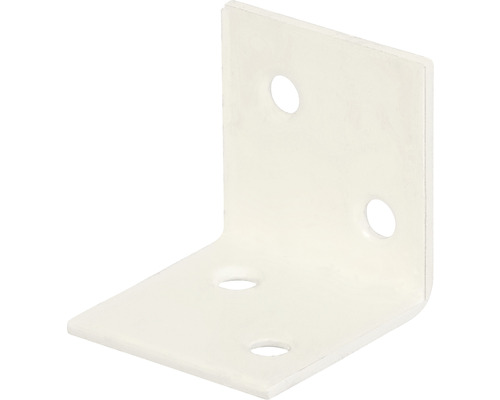 Vidvinkel KAISERTHAL 30x30x30mm vit/förzinkad Vinkelbeslag med borrhål för fastsättning