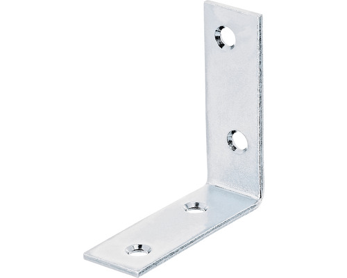 Stolsvinkel KAISERTHAL 60x60x20mm sendzimirförzinkad Vinkelbeslag av metall med hål för montering