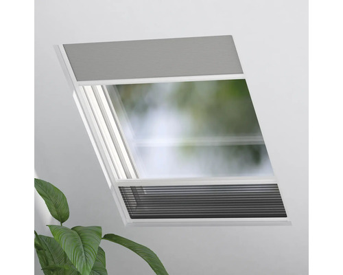 Takfönster med plisségardin för mörkläggning