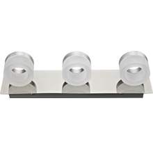 Vägglampa med tre lampor av metall och glas