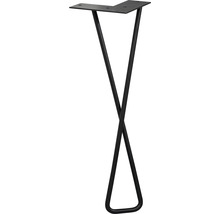 Bordsben av metall med hårnålsdesign