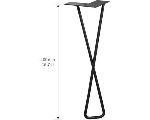 Bordsben av stål, 400 mm högt