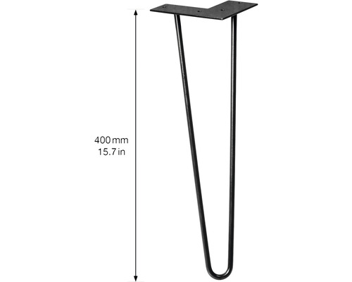 Bordsben av metall, 400 millimeter högt