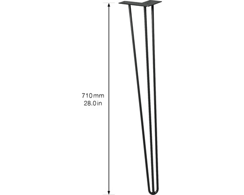 Bordsben med tre stag, 710 mm högt