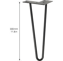 Bordsben WAGNER HAIRPIN 300mm svart