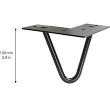 Bordsben WAGNER HAIRPIN 100mm svart