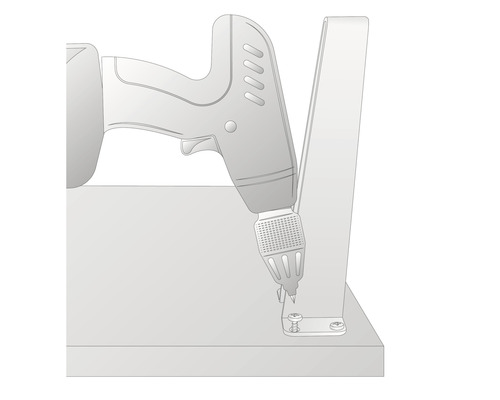 Illustration av en sladdlös skruvdragare som skruvar en skruv i ett arbetsstycke.