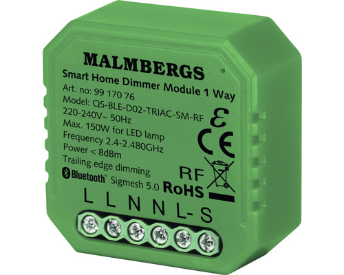 Dosdimmer MALMBERGS BLE RF-stöd smart 150W-0