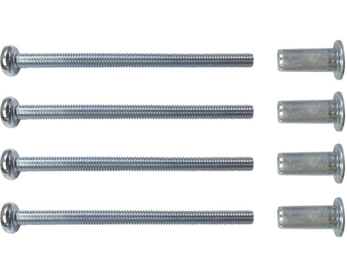 Fyra skruvar och fyra nitar