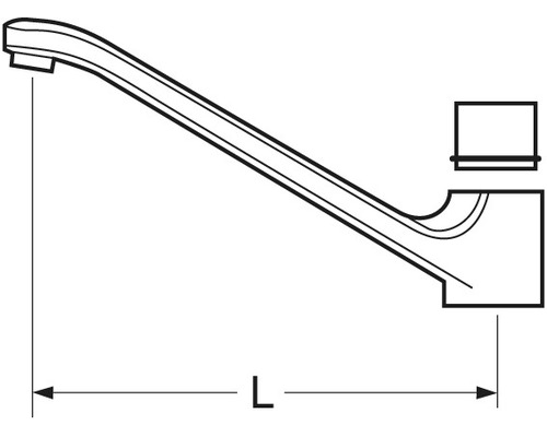 Utloppspip GUSTAVSBERG svängbar för VA208595 låg gjuten krom 240 mm 8329800