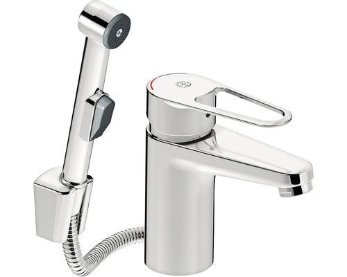 Tvättställsblandare med sidodusch GUSTAVSBERG Nya Nautic krom 140 mm GB41216147 Bidéblandare med handdusch