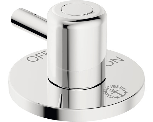Diskmaskinavstängning GUSTAVSBERG Epic krom blank mässing 1/2" Ø32 mm 8394058 Kromfärgad spak för tvättställsblandare med texten ''OFF'' och ''ON''