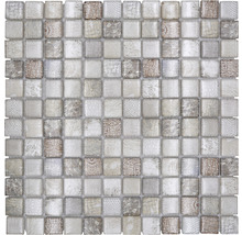 Mosaikplatta med fyrkantiga glasstenar