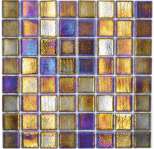 Mosaikplatta med fyrkantiga glasbitar