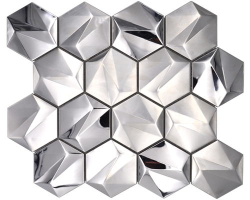 Mosaik metall Hexagon Urban HXM 40SB silver titan blank 25,7x29,7 cm