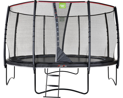 Studsmatta EXIT PeakPro med säkerhetsnät & stege Ø427cm svart Studsmatta EXIT PeakPro med säkerhetsnät & stege Ø427cm svart