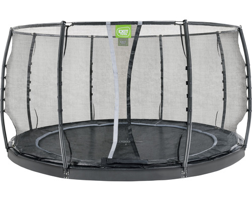 Rund trädgårdstrampolin med säkerhetsnät