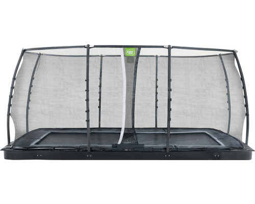 Rektangulär trädgårdstrampolin med säkerhetsnät
