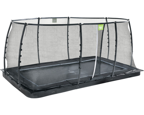 Rektangulär studsmatta med säkerhetsnät