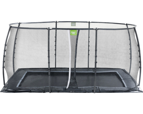 Rektangulär trädgårdstrampolin med säkerhetsnät