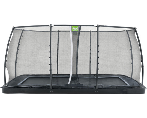 Rektangulär trädgårdstrampolin med säkerhetsnät
