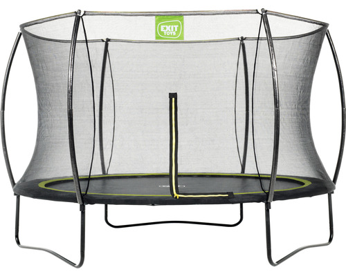 Rund trädgårdstrampolin med säkerhetsnät