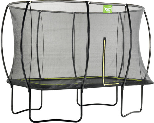 Rektangulär trädgårdstrampolin med säkerhetsnät